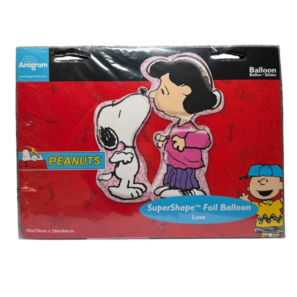 Anagram Peanuts Snoopy Lucy Love SuperShape Foil Balloon 30x26 Vintage NEW NOS